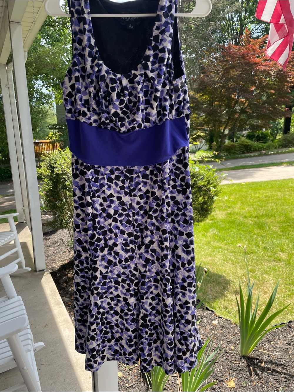 Beautiful-Perceptions Purple and Black Patterned Maxi Dress with Solid Waist - Picture 9 of 9